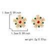 Women's Christmas Snowflake Drop Earrings With Diamond Accents Alloy Electroplated Retro Holiday Jewelry