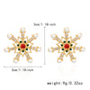 Women's Christmas Snowflake Drop Earrings With Diamond Accents Alloy Electroplated Retro Holiday Jewelry
