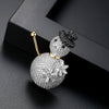 Women's Christmas Snowman Brooch With Zircon Microsetting Copper Decorative Jewelry Accessory