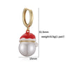 Women's Christmas Snowman Hat Earrings With Zircon And Pearl Geometric Inlay Sweet Festive Copper Ear Hoops