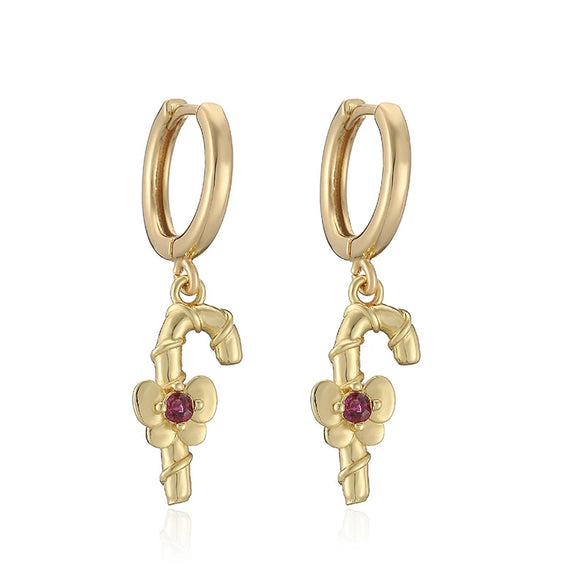 Women's Christmas Snowman Hat Earrings With Zircon And Pearl Geometric Inlay Sweet Festive Copper Ear Hoops