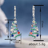 Women's Christmas Spiral Tree Earrings With Colorful Sparkling Cubic Zirconia Copper Star And Wave Design Festive Jewelry Accessories