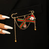 Women's Christmas Star Brooch Zinc Alloy Festive Bow Snowflake Reindeer Tree Design Electroplated Holiday Jewelry Pin