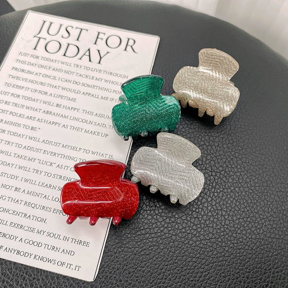 Women's Christmas Style Handmade Acrylic Geometric Hair Grab Clip