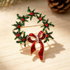 Women's Christmas Tree And Wreath Rhinestone Brooch Electroplated Alloy Floral Holiday Clothing Accessory