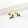 Women's Christmas Tree Earrings Cute Simple Festival Design Stainless Steel Electroplated Earrings For Holiday And Winter Styling
