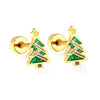 Women's Christmas Tree Earrings Cute Simple Festival Design Stainless Steel Electroplated Earrings For Holiday And Winter Styling
