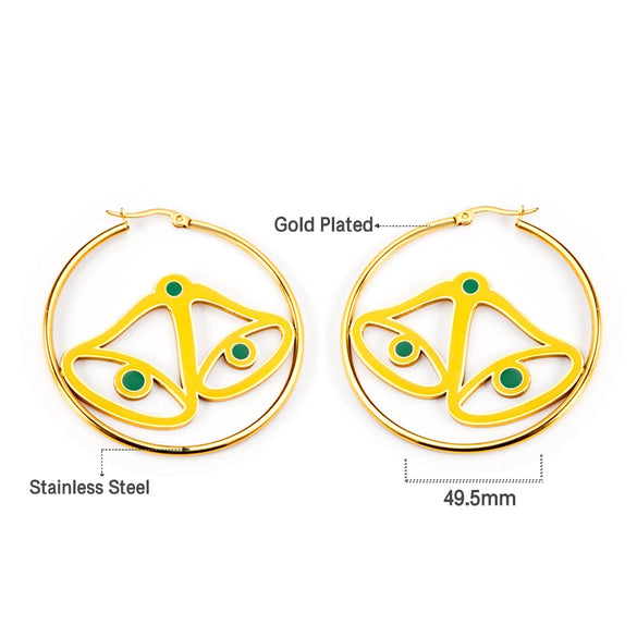 Women's Christmas Tree Earrings Stainless Steel Electroplated Geometric Holiday Fashion Jewelry