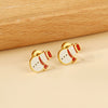 Women's Christmas Tree Earrings Stainless Steel Electroplated Geometric Holiday Fashion Jewelry