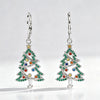 Women's Christmas Tree Earrings With Waxinlaid Cubic Zirconia And Colorful Gemstones Copper Starshaped Holiday Jewelry