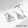 Women's Christmas Tree Earrings With Waxinlaid Cubic Zirconia And Colorful Gemstones Copper Starshaped Holiday Jewelry