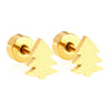 Women's Christmas Tree Pendant Earrings In Stainless Steel With Electroplated Finish Cute Simple Festive Design