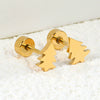 Women's Christmas Tree Pendant Earrings In Stainless Steel With Electroplated Finish Cute Simple Festive Design
