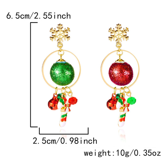 Women's Christmas Tree Snowflake Hoop Earrings Alloy Electroplated Holiday Jewelry With Stainless Steel Ear Posts