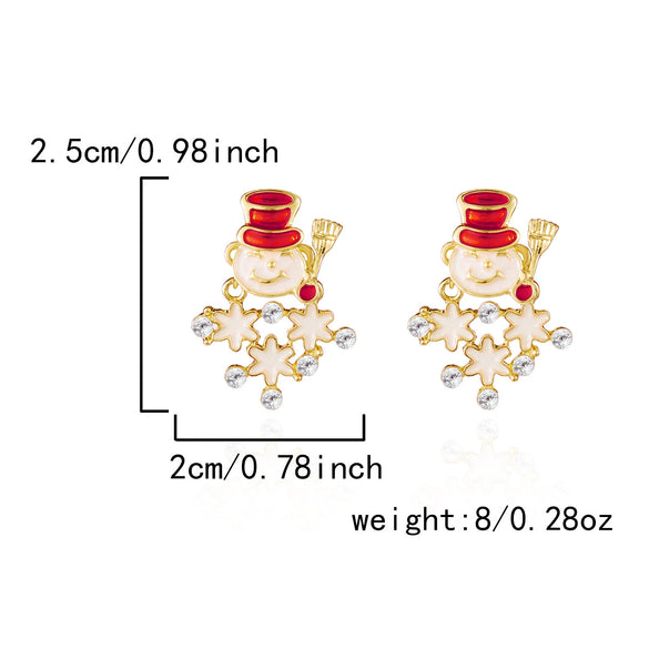 Women's Christmas Tree Snowflake Hoop Earrings Alloy Electroplated Holiday Jewelry With Stainless Steel Ear Posts