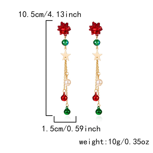 Women's Christmas Tree Snowflake Hoop Earrings Alloy Electroplated Holiday Jewelry With Stainless Steel Ear Posts