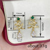 Women's Christmas Tree Water Drop Pendant Earrings With Zircon Accents Geometric Copper Holiday Jewelry