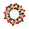 Women's Christmas Wreath Brooch With Rhinestone Detailing Electroplated Alloy Festive Jewelry Pin For Clothing Accessories