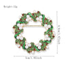 Women's Christmas Wreath Flower Brooch With Rhinestone Accents Zinc Alloy Festive Gift Jewelry Accessory