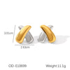 Women's Chubby Shape Stainless Steel Earrings With Letters Numbers Text Pattern Electroplating And Vacuum Plating