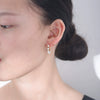 Women's Circleshaped 925 Sterling Silver Pearl Geometric Earrings