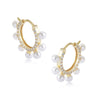 Women's Circleshaped 925 Sterling Silver Pearl Geometric Earrings
