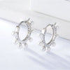 Women's Circleshaped 925 Sterling Silver Pearl Geometric Earrings
