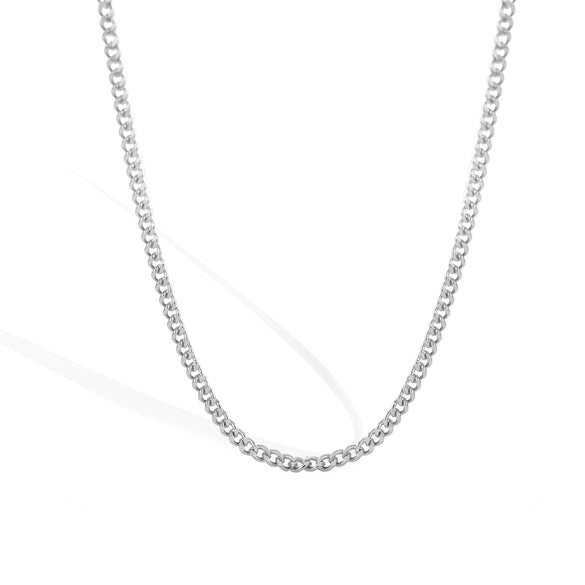 Women's Classic Cuban Chain Necklace Copper Plated With 18K Gold Flat Geometric Link Layering Necklace