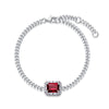 Women's Classic Geometric Cultivated Emerald S925 Silver Chain Bracelet Set With Diamonds