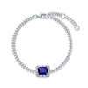 Women's Classic Geometric Cultivated Emerald S925 Silver Chain Bracelet Set With Diamonds