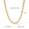 Women's Classic Heart Titanium Steel And Stainless Steel Necklace With Geometric Styling And Electroplating Ball Chain