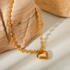Women's Classic Heart Titanium Steel And Stainless Steel Necklace With Geometric Styling And Electroplating Ball Chain