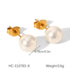 Women's Classic Pearl Earrings Stainless Steel Geometric Electroplated Highend Jewelry
