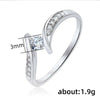 Women's Classic Platinum Zircon Ring Jewelry With Geometric Design And Copper Material