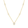 Women's Classic S925 Sterling Silver Diamondencrusted Round Ochain Necklace With Electroplating Treatment