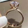 Women's Classic Six Claw Copper Ring With Aaa Zircon And Geometric Design Jewelry