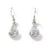 Women's Classical Gold Plated Carved Drop Shape White Stone Earrings With Color Preserving Electroplated Metal Design