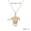 Women's Clavicle Chain Copper Plated Real Gold Inlaid Zircon Turtle Pendant Necklace Geometric Style