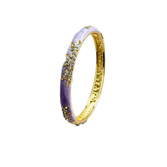 Women's Cloisonné Enamel Bracelet With Filigree Openwork And Round Enamel Retro Design