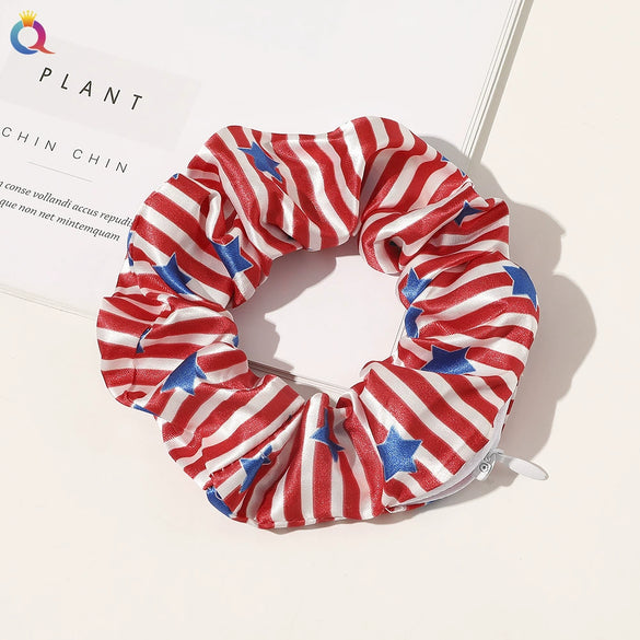 Women's Cloth And Pu Handmade Zipper Large Intestine Hair Ring Hair Accessories