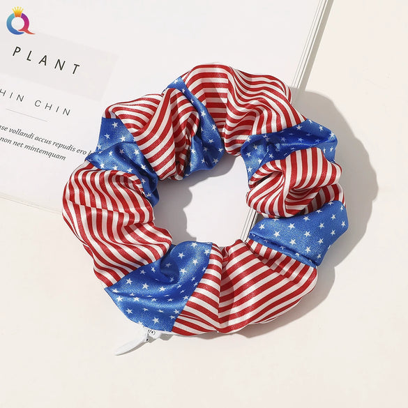 Women's Cloth And Pu Handmade Zipper Large Intestine Hair Ring Hair Accessories