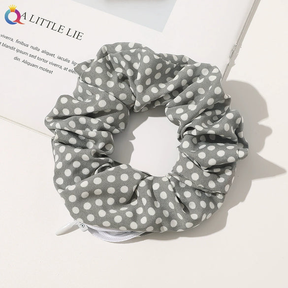 Women's Cloth And Pu Handmade Zipper Large Intestine Hair Ring Hair Accessories