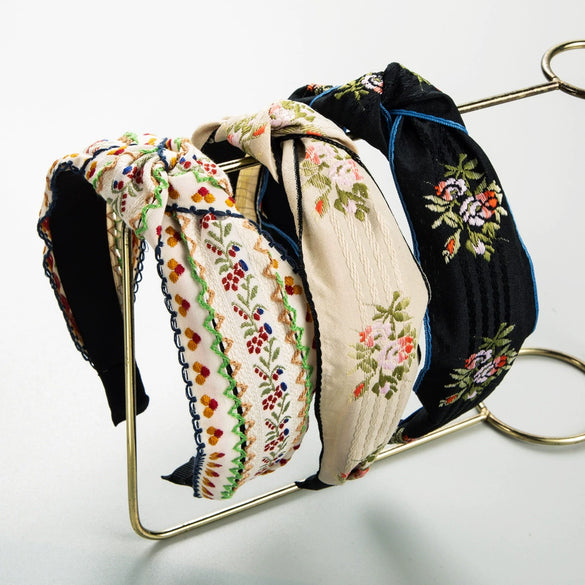 Women's Cloth Cross Handmade Embroidery Headband Hair Accessories
