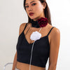 Women's Cloth Flannel Satin Flower Geometric Collar Choker Necklace