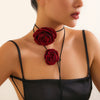 Women's Cloth Flannel Satin Flower Geometric Collar Choker Necklace