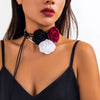 Women's Cloth Flannel Satin Flower Geometric Collar Choker Necklace
