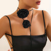 Women's Cloth Flannel Satin Flower Geometric Collar Choker Necklace