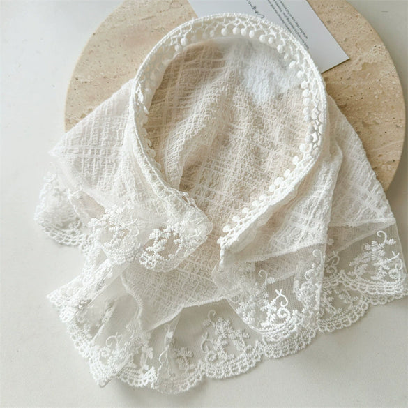 Women's Cloth Geometric Seersucker Lace Triangle Headband Hair Band