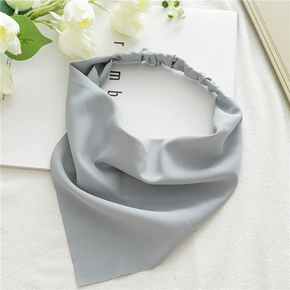 Women's Cloth Geometric Solid Color Elastic Headscarf Hair Band Triangle Hair Accessories