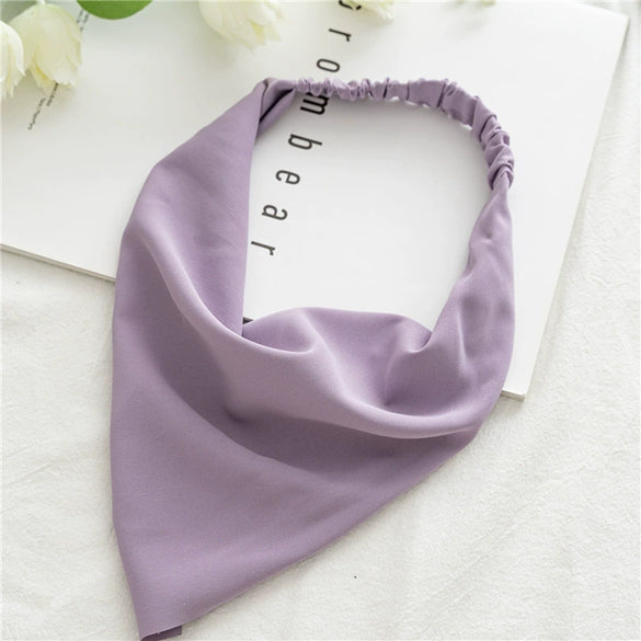 Women's Cloth Geometric Solid Color Elastic Headscarf Hair Band Triangle Hair Accessories